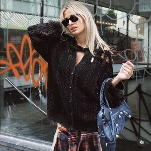 NWT Glenn Martens x H&M Unisex Cable-Knit Cardigan sz XXL